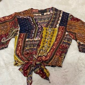 Polly and Esther Gypsy boho patchwork top size small